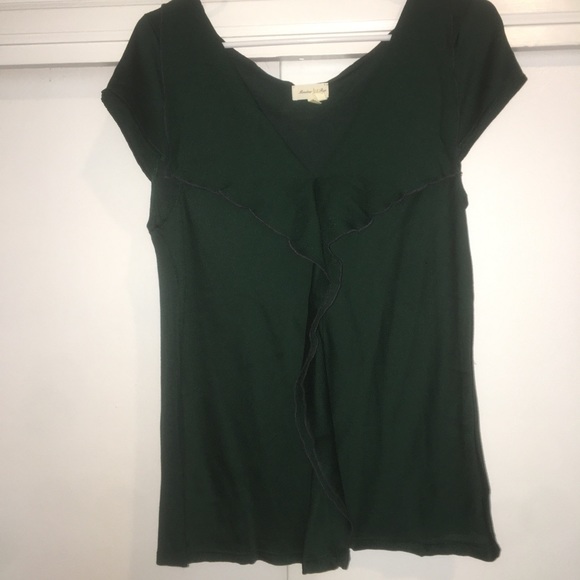 Meadow Rue fancy frill forest green top - Picture 3 of 4